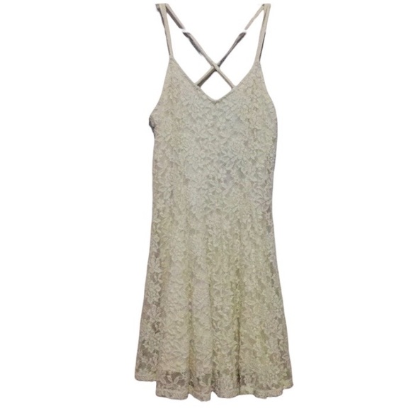 AMERICAN EAGLE OUTFITTERS Lace Overlay Spaghetti Strap Skater Dress size… - Picture 6 of 13